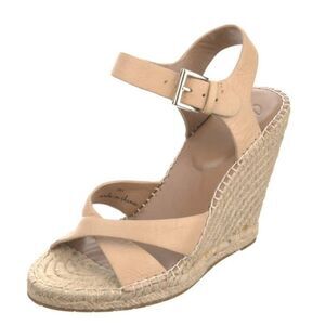 Joie Leather and Jute Platform Espadrille Sandals Size 38.5 (7.5)